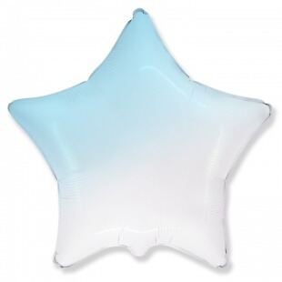 Голубой градиент фольгированная звезда 46 см