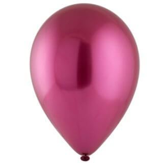 Латексный шар 30 см, хром, сатин гранат