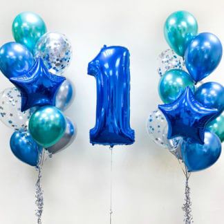 Композиция Синий хром с цифрой