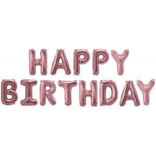 Набор букв Happy Birthday, розовое золото, 41 см