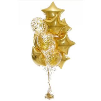 Фонтан из гелиевых шаров «Золотая звезда»