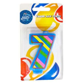 Свеча Цифра 7 Красочная (7 см)