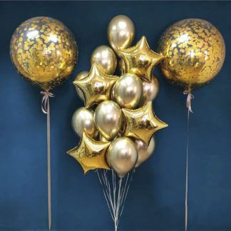 Композиция золотых шаров Золотая роскошь