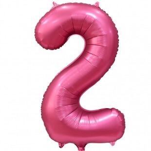 Шар цифра 2 сатин бордовая, 86 см