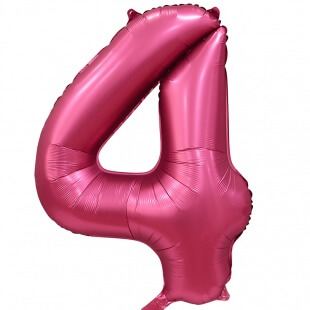 Цифра 4 сатин бордовая, 86 см