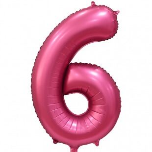 Цифра 6 сатин бордовая, 86 см