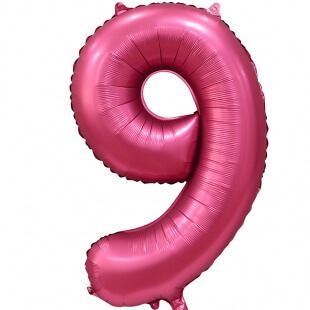 Цифра 9 сатин бордовая, 86 см