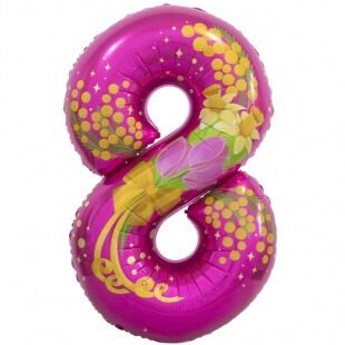 Цифра 8 марта, фуше, 86 см