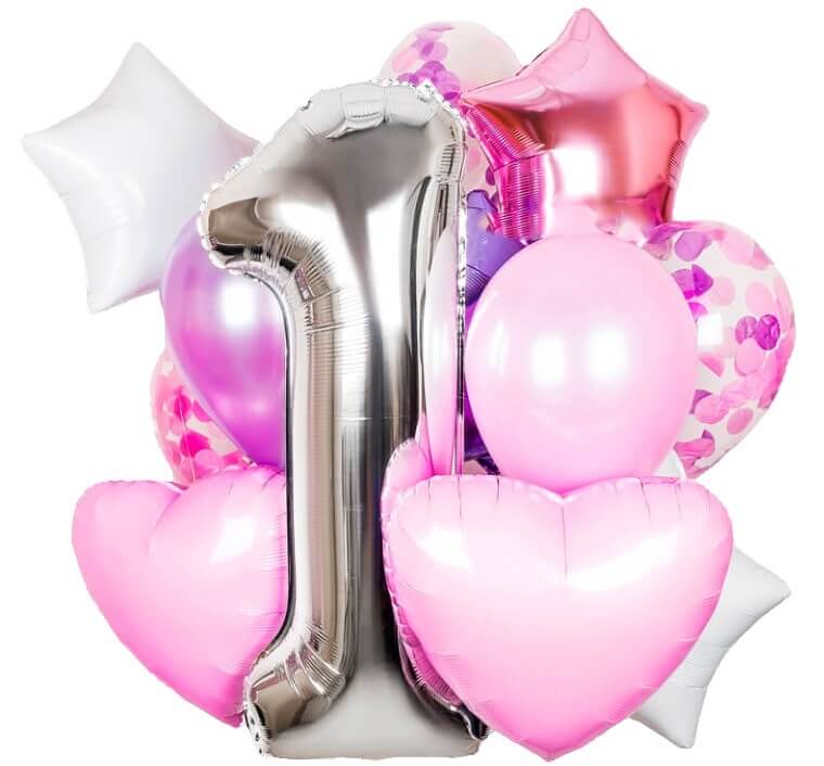 Композиция шаров для девочки Годовасие