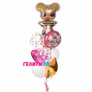 Фонтан шаров с куклой LOL Королева