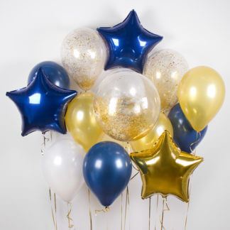Композиция из воздушных шаров «Синий блеск»