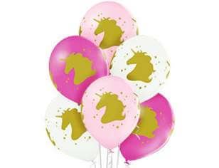 Латексный шар 30 см, Голова единорога, ассорти, пастель