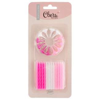 Свечи с держателями Ассорти для девочки 24 шт