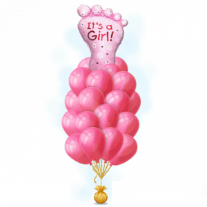 Облако воздушных шаров на выписку «Ступня малышки»