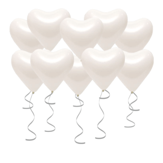 Шары под потолок Сердечки белые 15 шт