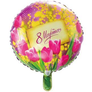 Круг 46 см, 8 марта (мимозы и тюльпаны)