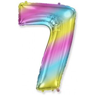 Цифра 7 диагональная радуга, 102 см
