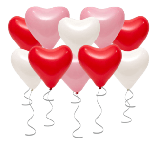 Шары под потолок Сердечки ассорти 15 шт