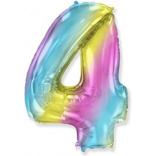 Цифра 4 диагональная радуга, 102 см