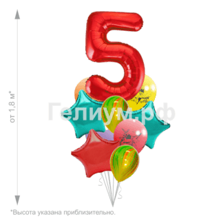Фонтан шаров с цифрой Черепашки-Ниндзя
