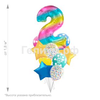 Гелиевые шары с цифрой на выбор День рождения