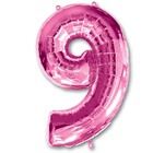 Цифра 9 ярко-розовая, 86 см