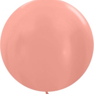 Латексный шар 76 см, розовое золото, металлик