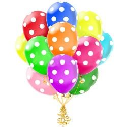 Облако из 15 шаров в горошек