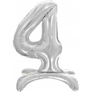 Цифра 4 серебро, на подставке, 81 см