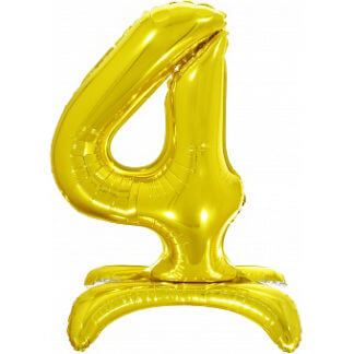 Цифра 4 золотая, на подставке, 81 см