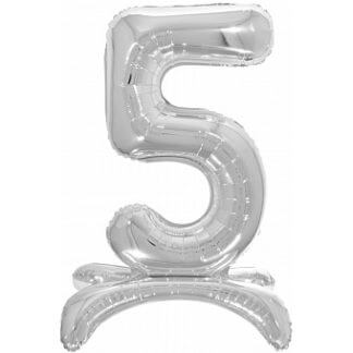 Цифра 5 серебро, на подставке, 81 см