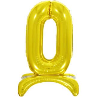 Шар цифра 0 золотая, на подставке, 81 см