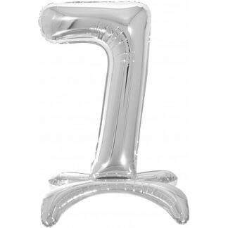 Цифра 7 серебро, на подставке, 81 см