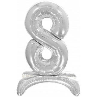 Цифра 8 серебро, на подставке, 81 см