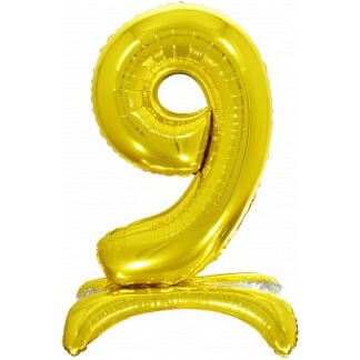 Цифра 9 золотая, на подставке, 81 см