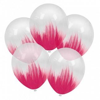 Латесный шар 30 см, браш, малиновый, кристалл