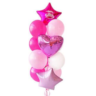 Шары воздушные малиновые розовые с надписью