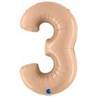 Цифра 3, сатин Nude 102 см