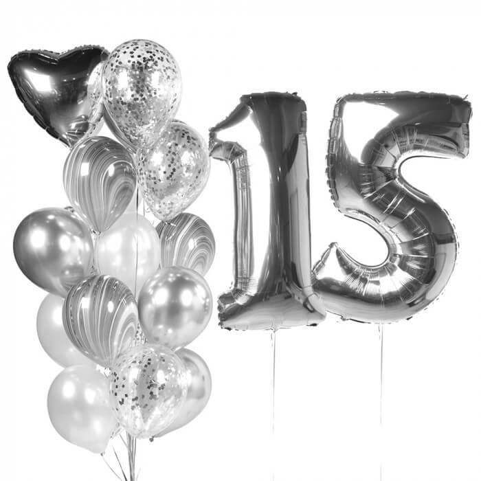 Шары на день рождения Серебро