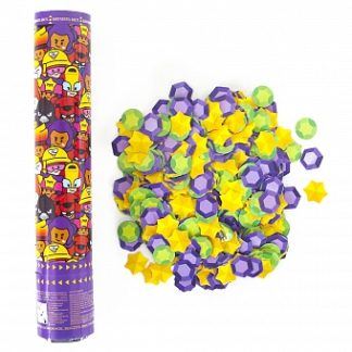 Пневмохлопушка Бравл Старс, бумажное конфетти, ассорти, 30 см