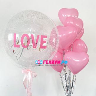 Набор шаров Розовые сердца