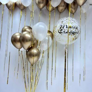 Набор шаров с золотым дождиком
