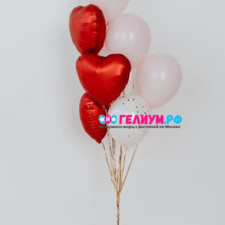 Воздушные шары красные розовые