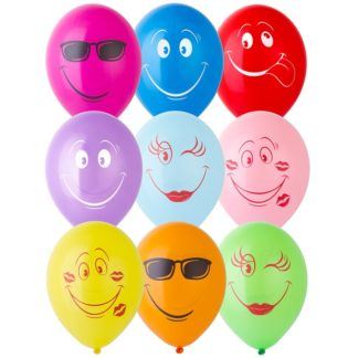 Латексный шар 30 см, Улыбка, ассорти, пастель