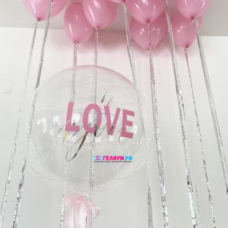 Шары розовые сердечки