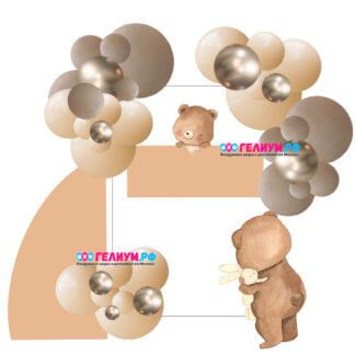 Фотозона из воздушных шаров мишки