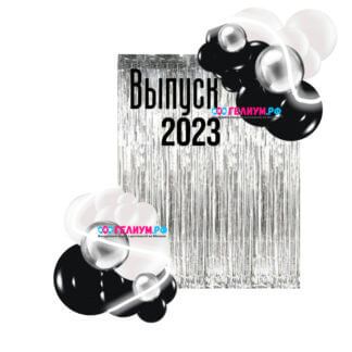 Фотозона из шаров черные,серебро