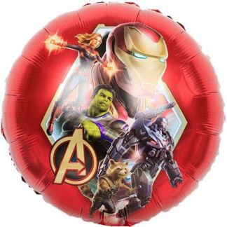 Фольгированный круг Герои Марвел, Мстители,красный, 46 см