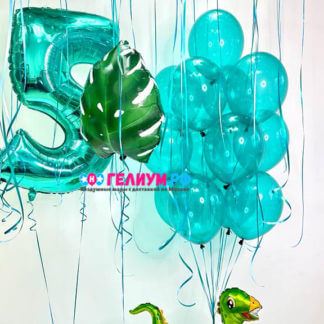 Воздушные шары на день рождения зеленые с динозавром