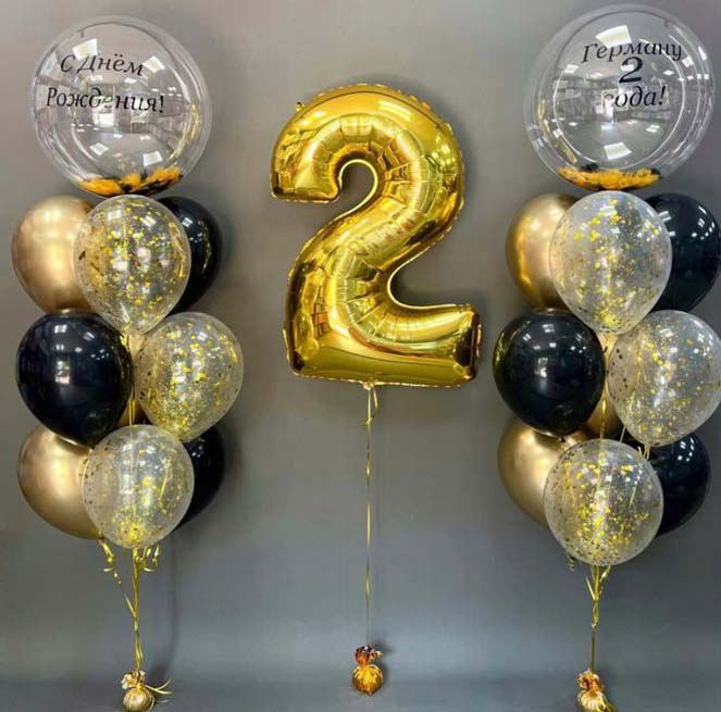 Шары на день рождения с большими шарами баблс